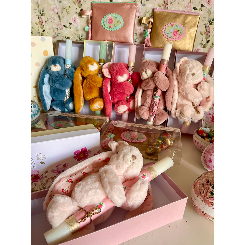 Αρωματική λαμπάδα απαλό κουνελάκι ροζ φλοραλ {large} - Image 2