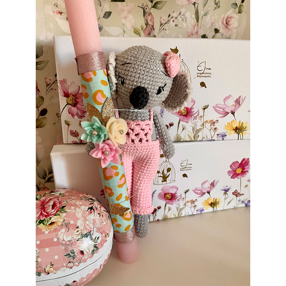 Αρωματική λαμπάδα με πλεκτό κοάλα