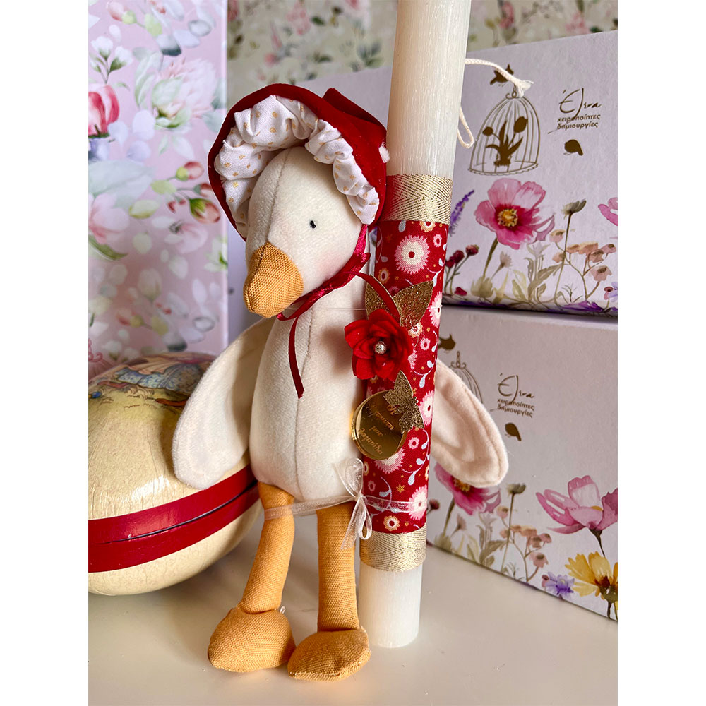 Αρωματική λαμπάδα με χειροποίητο παπάκι μανιτάρι