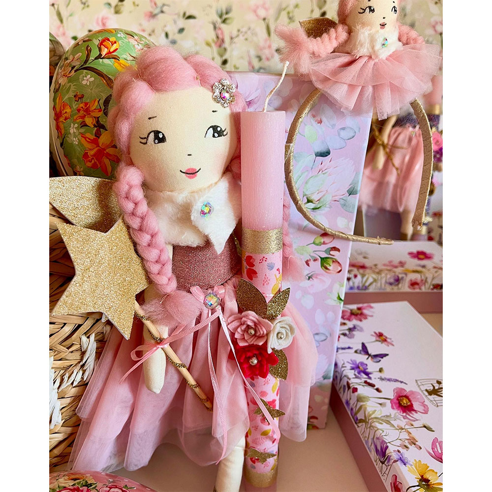 Λαμπάδα με χειροποίητη νεραιδα σομον, ραβδι {large}